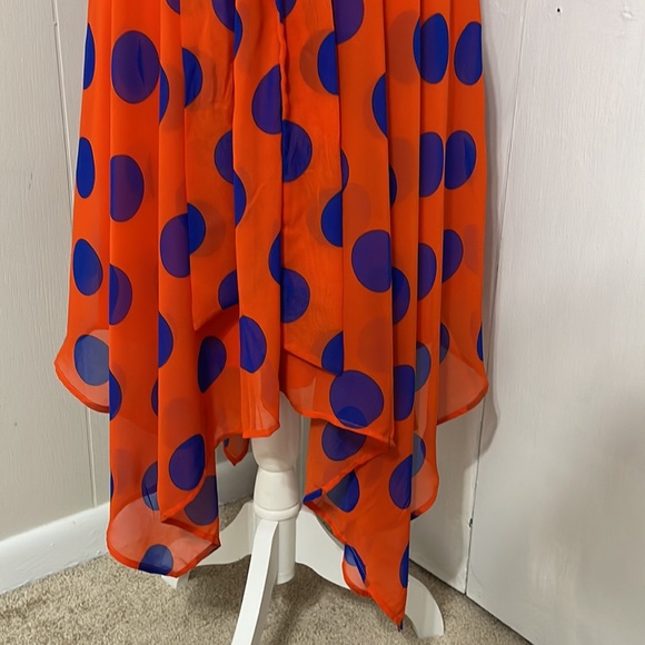 Cato | EST. 1946 Polkadots Orange Blue Dress Sleeveless Size Large - Picture 8 of 16